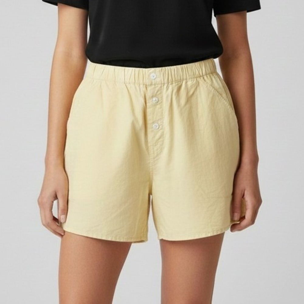 RUDY JUDE Women's Yellow Organic Cotton Lounge Shorts Size M